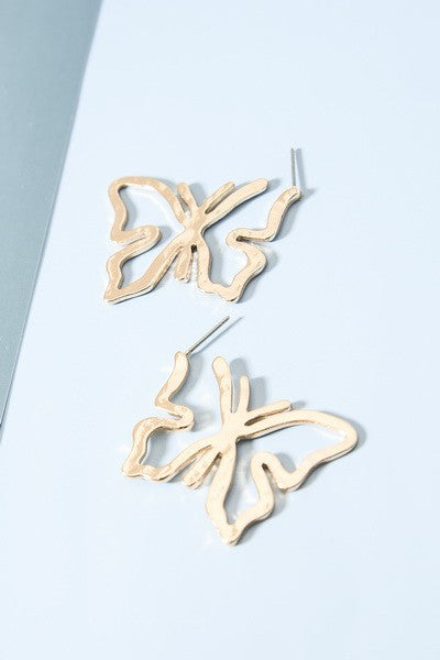 Butterfly Hammer Drop Earrings