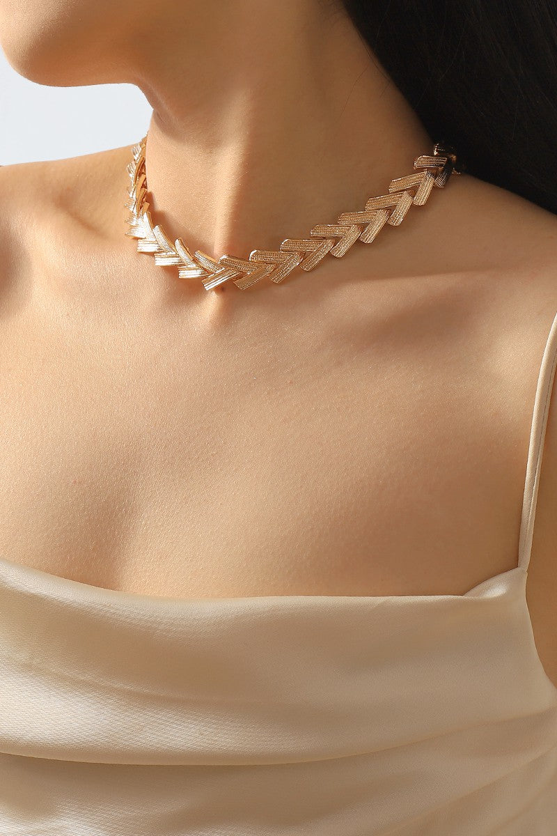 Chain Choker Necklace on model