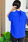 Royal blue mock neck top with cape 