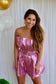 Metallic pink pleated romper