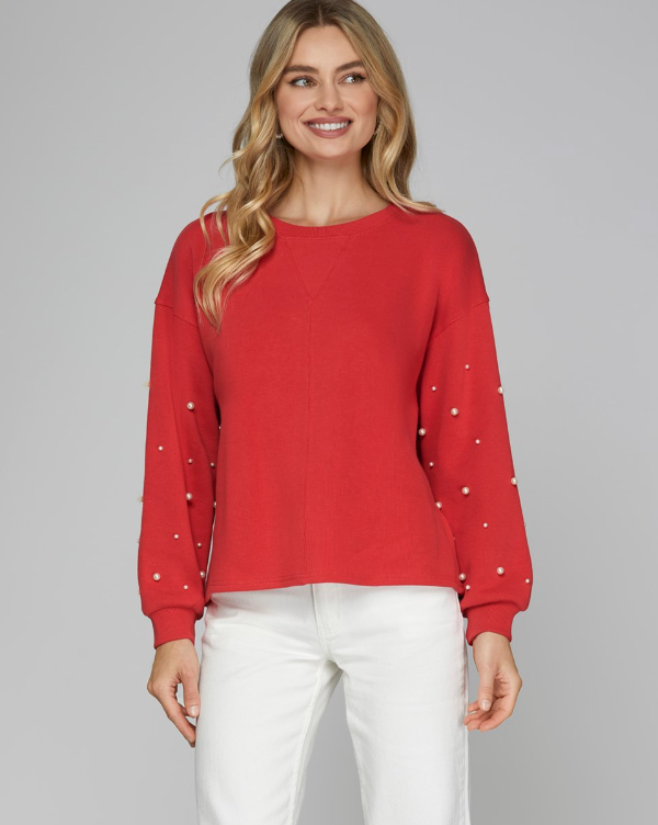 Delicate Elegance Pearl Knit Top