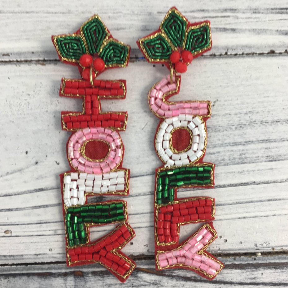 Holly Jolly Beaded Earrings