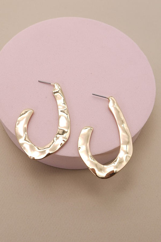 Modern Hammered Drop Earrings