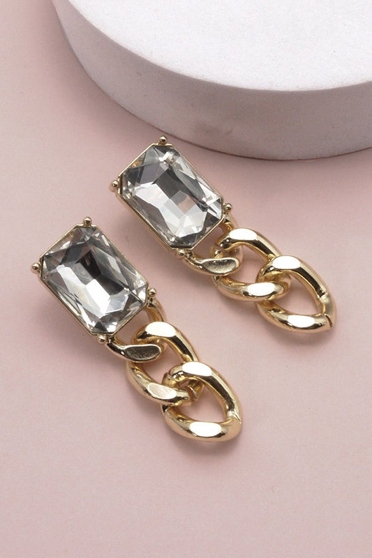 Rhinestone Chain Linear Earrings