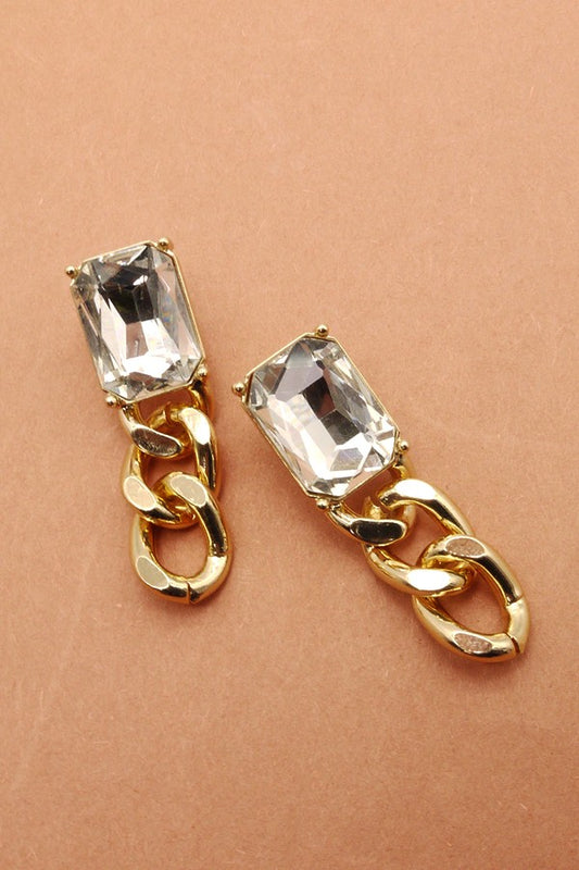 Rhinestone Chain Linear Earrings