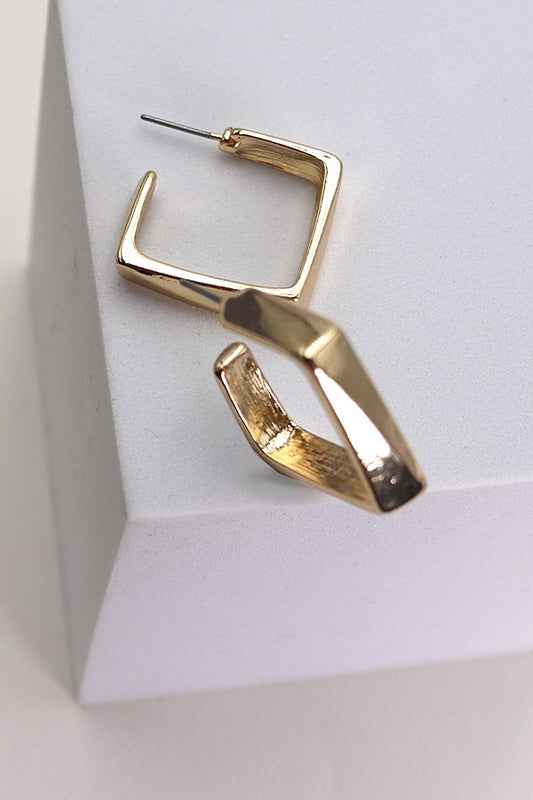 Square Gold Hoop Earring